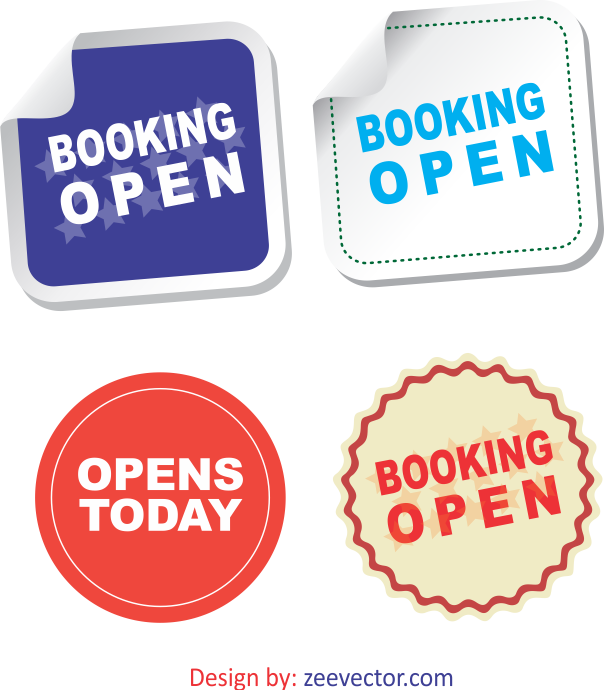 Booking Open Label Vector Free Vector Design Cdr Ai Eps Png Svg