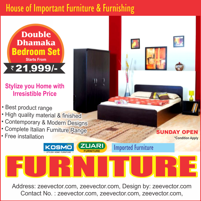 furniture leflet vector