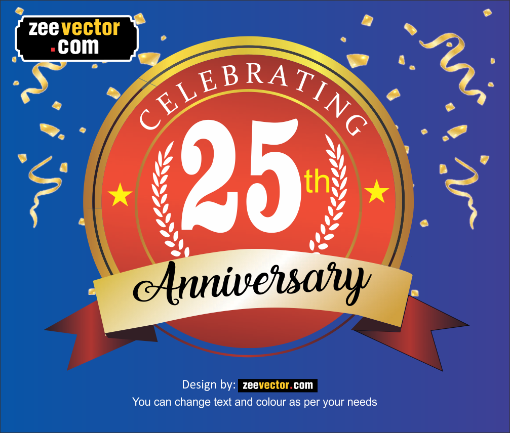 25th Anniversary Logo Vector Design Images, 25th Anniversary Badge Logo  Icon, Logo Icons, Badge Icons, Badge Clipart PNG Image For Free Download