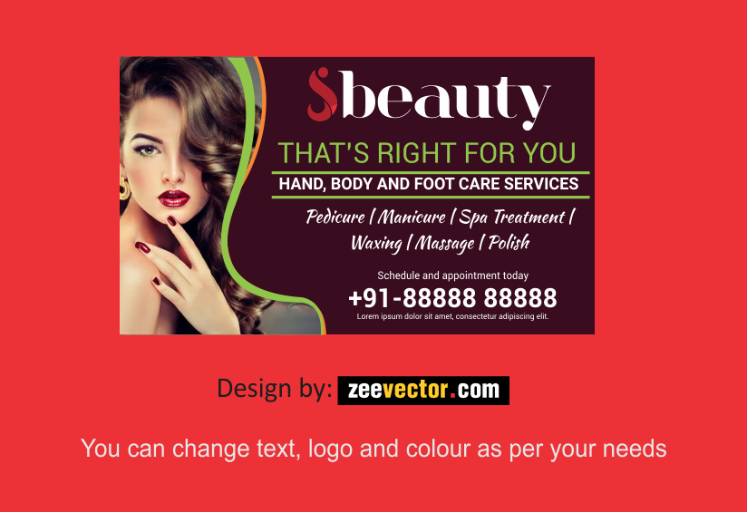 Beauty Salon Visiting Card Design Vector - FREE Vector Design - Cdr, Ai,  EPS, PNG, SVG
