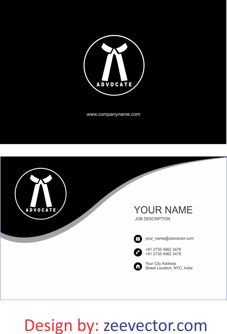 Advocate Visiting Card Vector (.cdr) File - FREE Vector Design In Lawyer Business Cards Templates