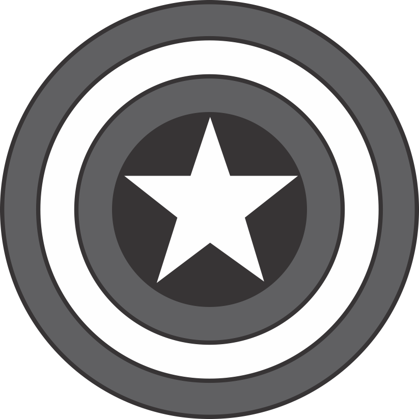 captain america shield logo black and white