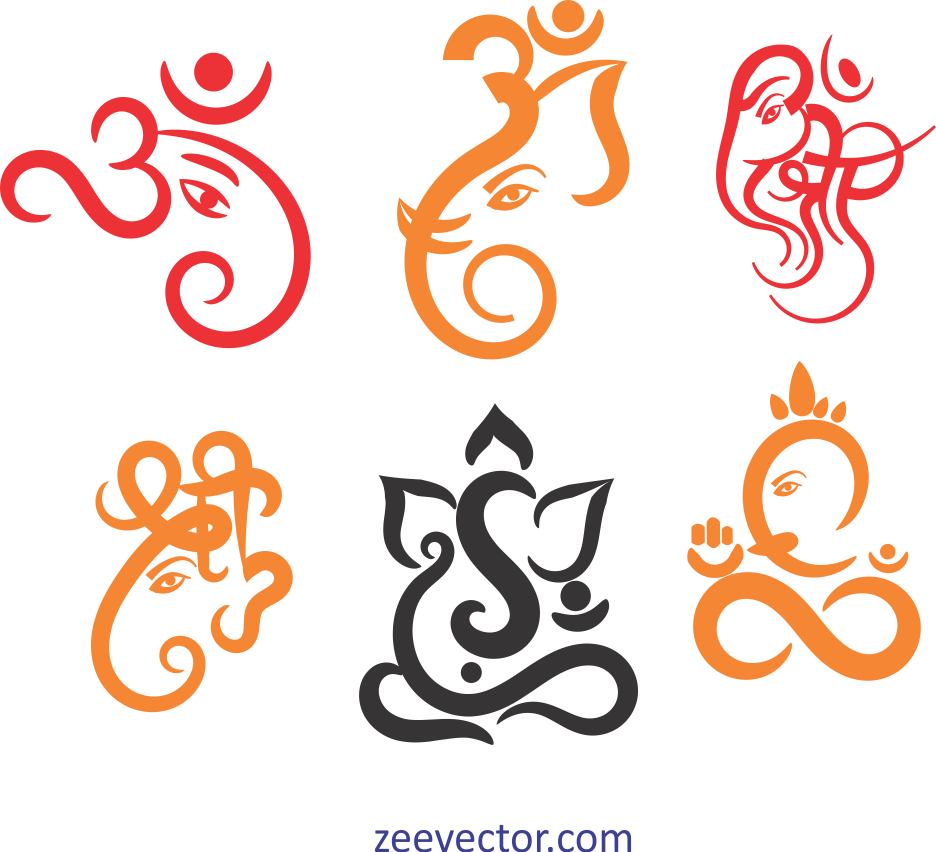 Premium Vector | Lord ganesha symbol collection