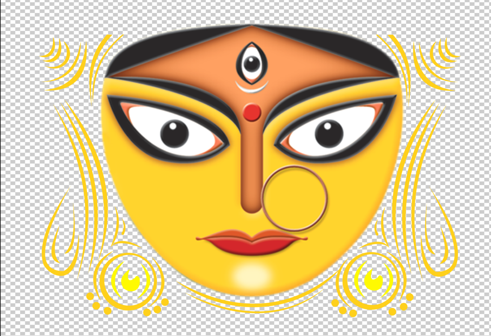 Durga Face PNG Transprent HD Images Download - FREE Vector Design - Cdr,  Ai, EPS, PNG, SVG