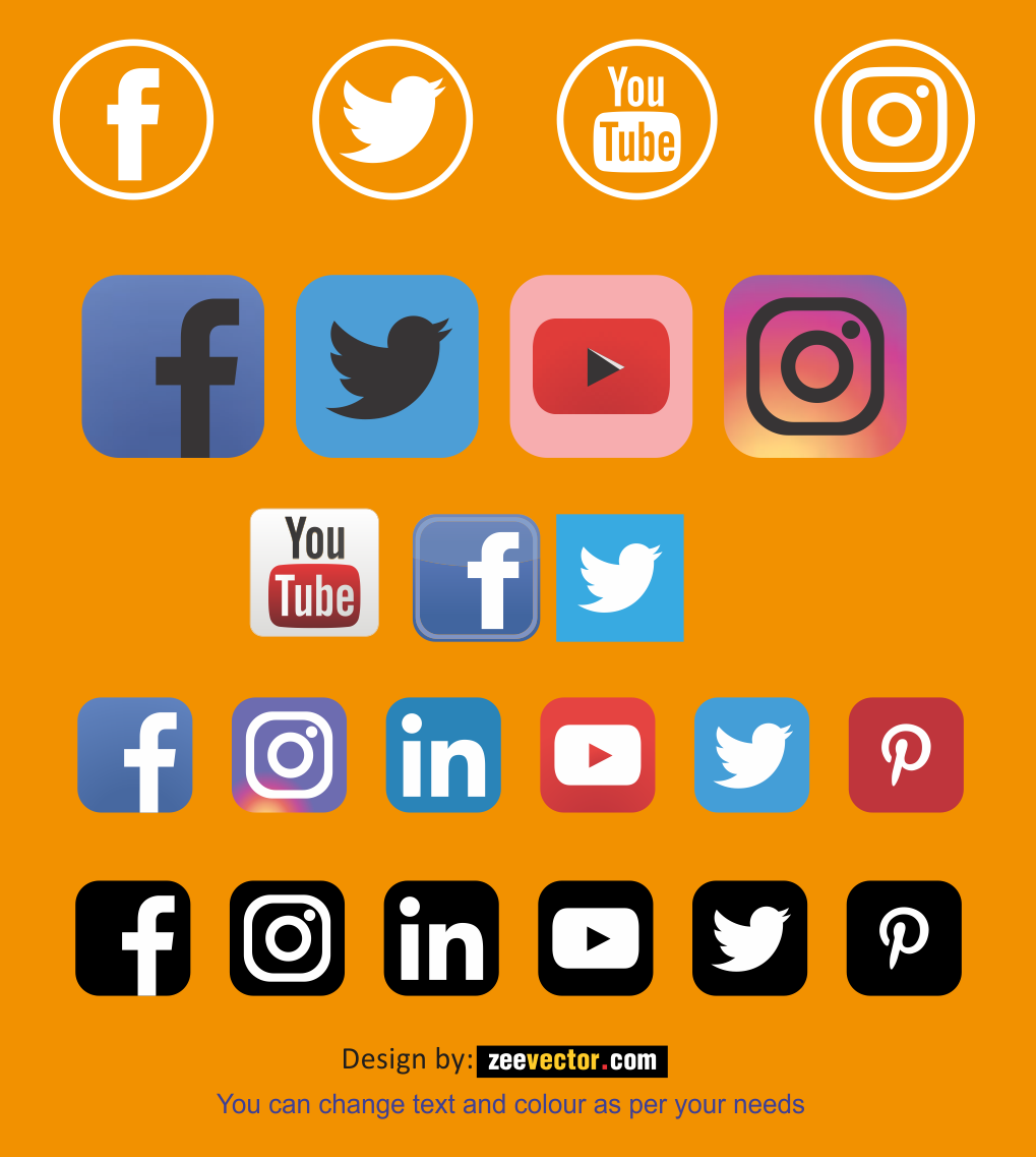 Facebook Twitter Instagram Logo Vector - FREE Vector Design - Cdr