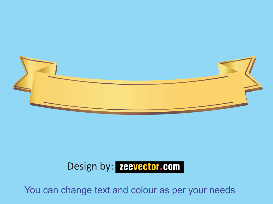 Gold Ribbon Vector Free - FREE Vector Design - Cdr, Ai, EPS, PNG, SVG