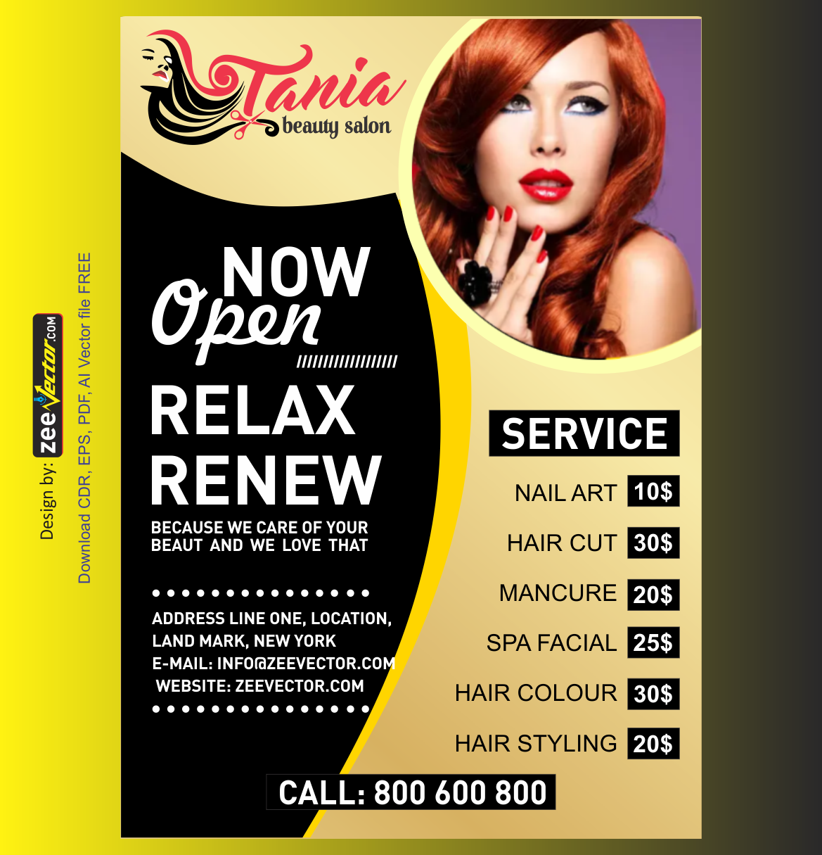 Hair Salon Flyer Templates Free - FREE Vector Design - Cdr, Ai, EPS, PNG,  SVG