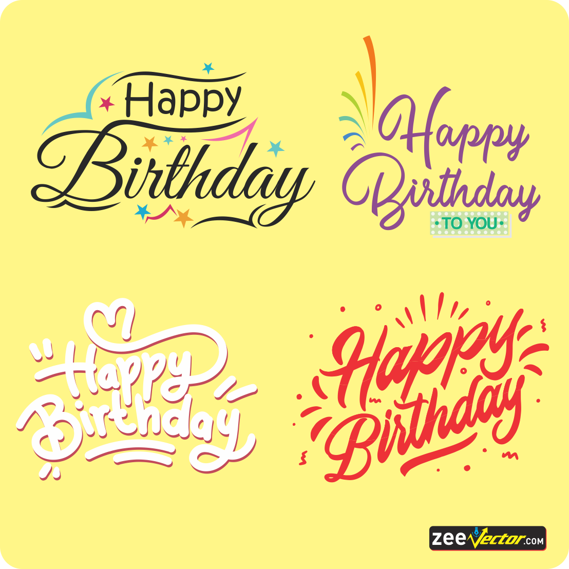 Happy Birthday Calligraphy Vector - FREE Vector Design - Cdr, Ai, EPS, PNG, SVG