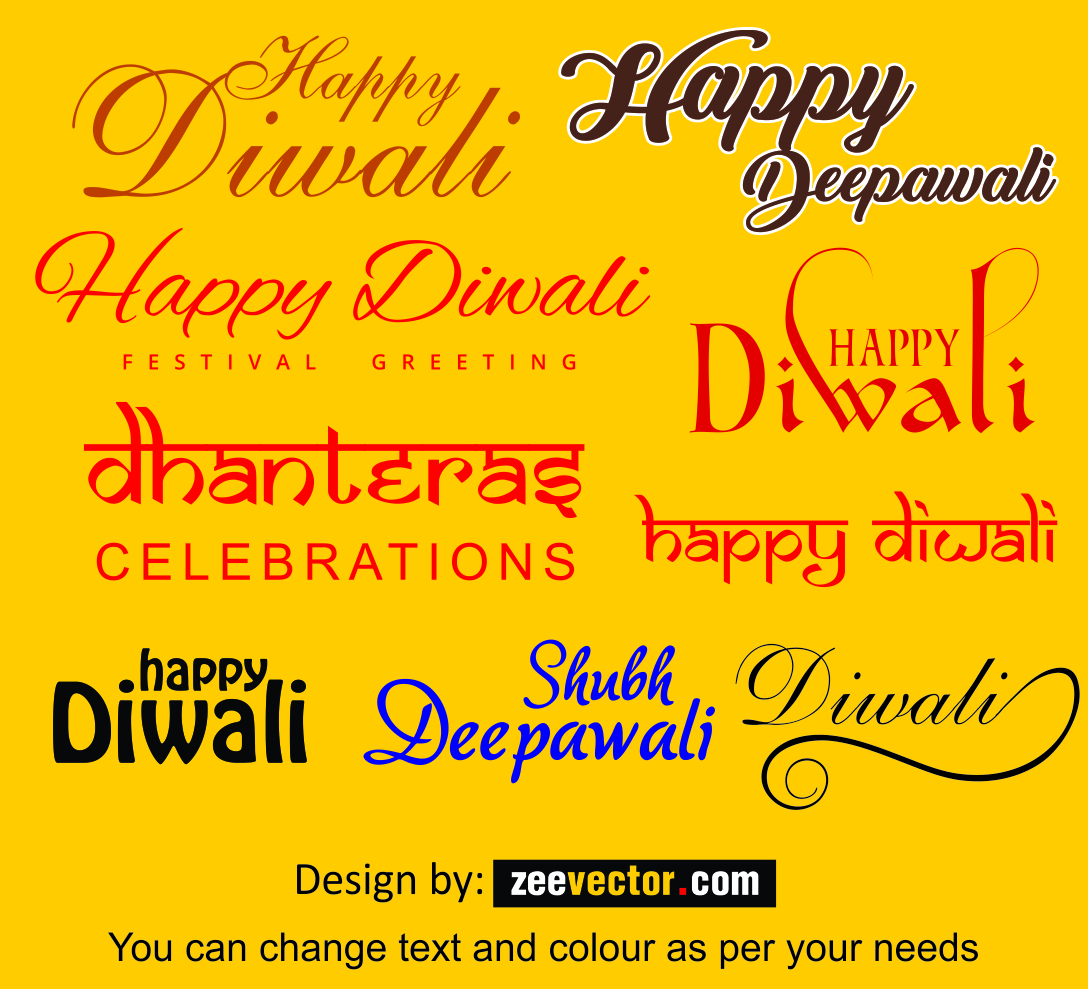 Happy Diwali Text Vector Free Download - FREE Vector Design - Cdr ...