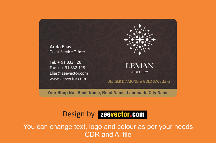 Jewellery Visiting Card Design Cdr File Free Download 