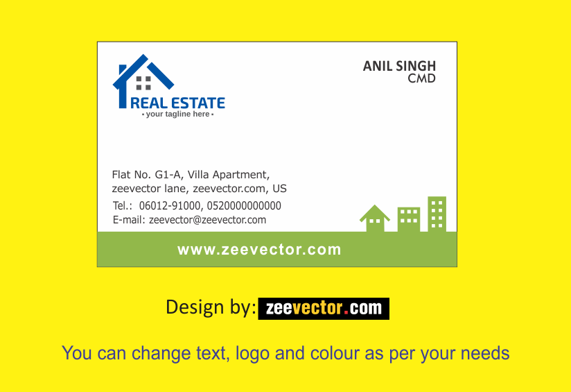 Real Estate Visiting Card Design Free Download - FREE Vector Design - Cdr,  Ai, EPS, PNG, SVG