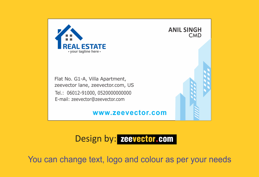 Real Estate Visiting Card India - FREE Vector Design - Cdr, Ai, EPS, PNG,  SVG