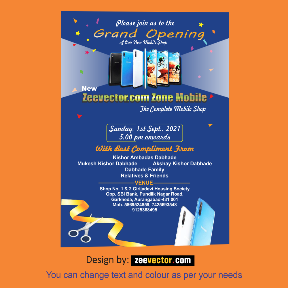 Shop Opening Invitation Card - FREE Vector Design - Cdr, Ai, EPS, PNG, SVG