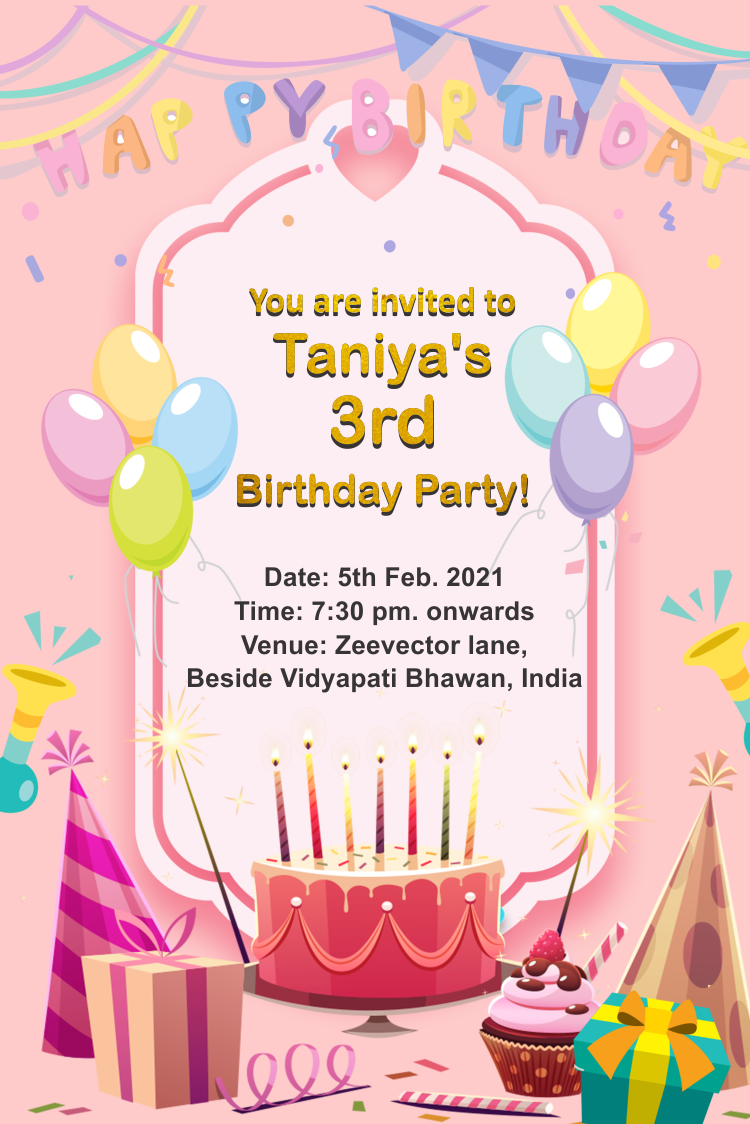 Birthday Party Invitation Card Template Download - Best Design Idea