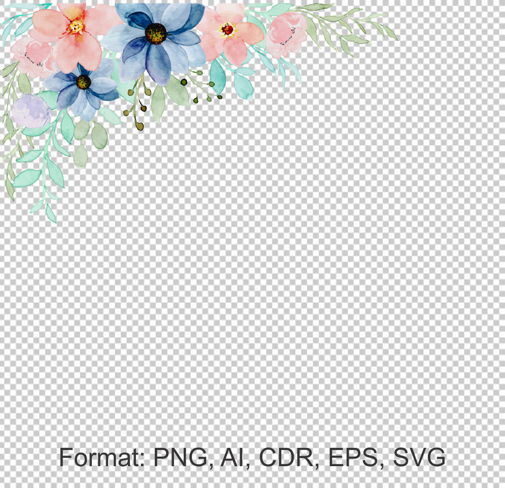 Corner Flower Clipart PNG - FREE Vector Design - Cdr, Ai, EPS, PNG ...